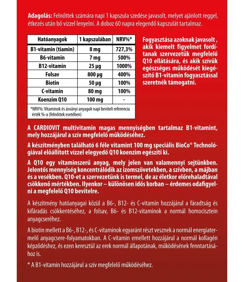 BioCo Cardiovit 100mg Q10 kapszula - 60db - Image 2 BioCo Cardiovit 100mg Q10 kapszula - 60db - Image 2