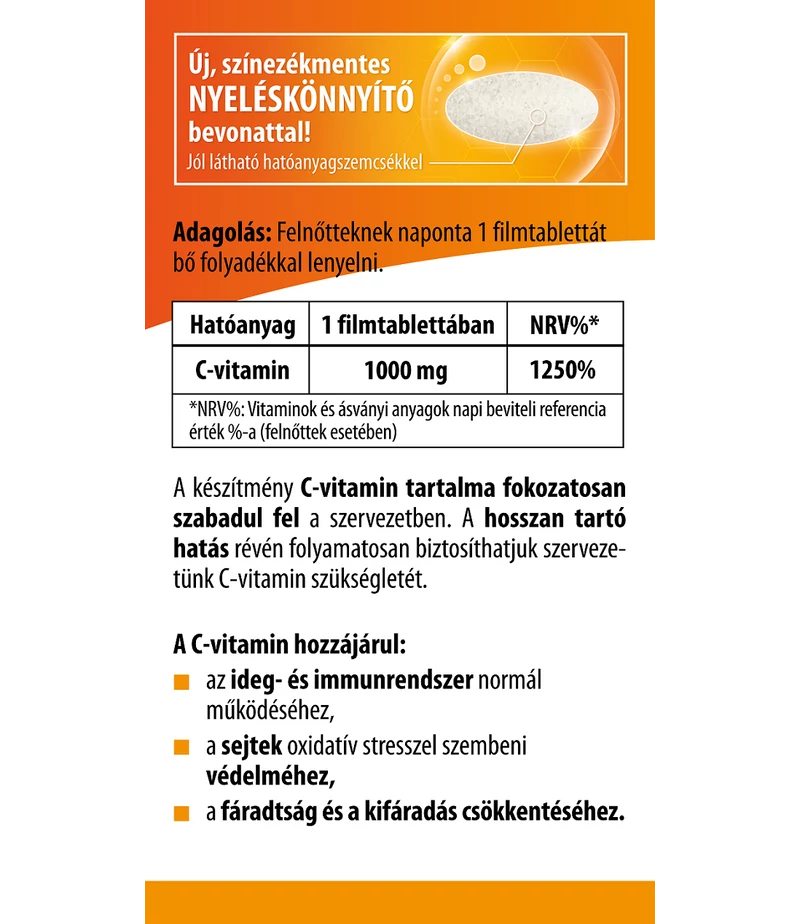 BioCo Csipkebogyós RETARD C-vitamin 1000mg családi csomag - 100db - Image 2 BioCo Csipkebogyós RETARD C-vitamin 1000mg családi csomag - 100db - Image 2