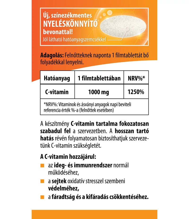 BioCo Csipkebogyós RETARD C-vitamin 1000mg tabletta - 60db - Image 2 BioCo Csipkebogyós RETARD C-vitamin 1000mg tabletta - 60db - Image 2