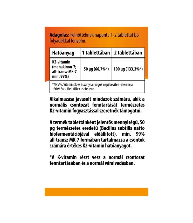 BioCo K2-vitamin tabletta - 90db - Image 2 BioCo K2-vitamin tabletta - 90db - Image 2