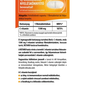 BioCo Mega C-vitamin 1500mg RETARD filmtabletta - 100db - Image 2 BioCo Mega C-vitamin 1500mg RETARD filmtabletta - 100db - Image 2