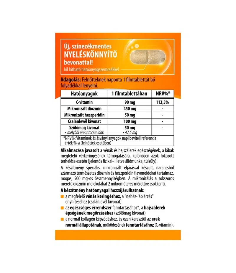 BioCo Mikronizált Diozmin + Heszperidin filmtabletta - 60db - Image 2 BioCo Mikronizált Diozmin + Heszperidin filmtabletta - 60db - Image 2
