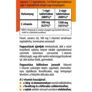 BioCo C-vitamin 500mg Narancs ízű rágótabletta - 100db - Image 2 BioCo C-vitamin 500mg Narancs ízű rágótabletta - 100db - Image 2