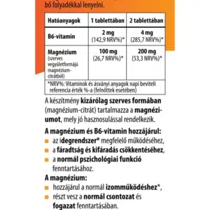 BioCo Szerves Magnézium + B6-vitamin tabletta - 60db - Image 2 BioCo Szerves Magnézium + B6-vitamin tabletta - 60db - Image 2