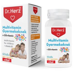 Dr. Herz multivitamin gyerekeknek + D-vitamin rágótabletta - 60db