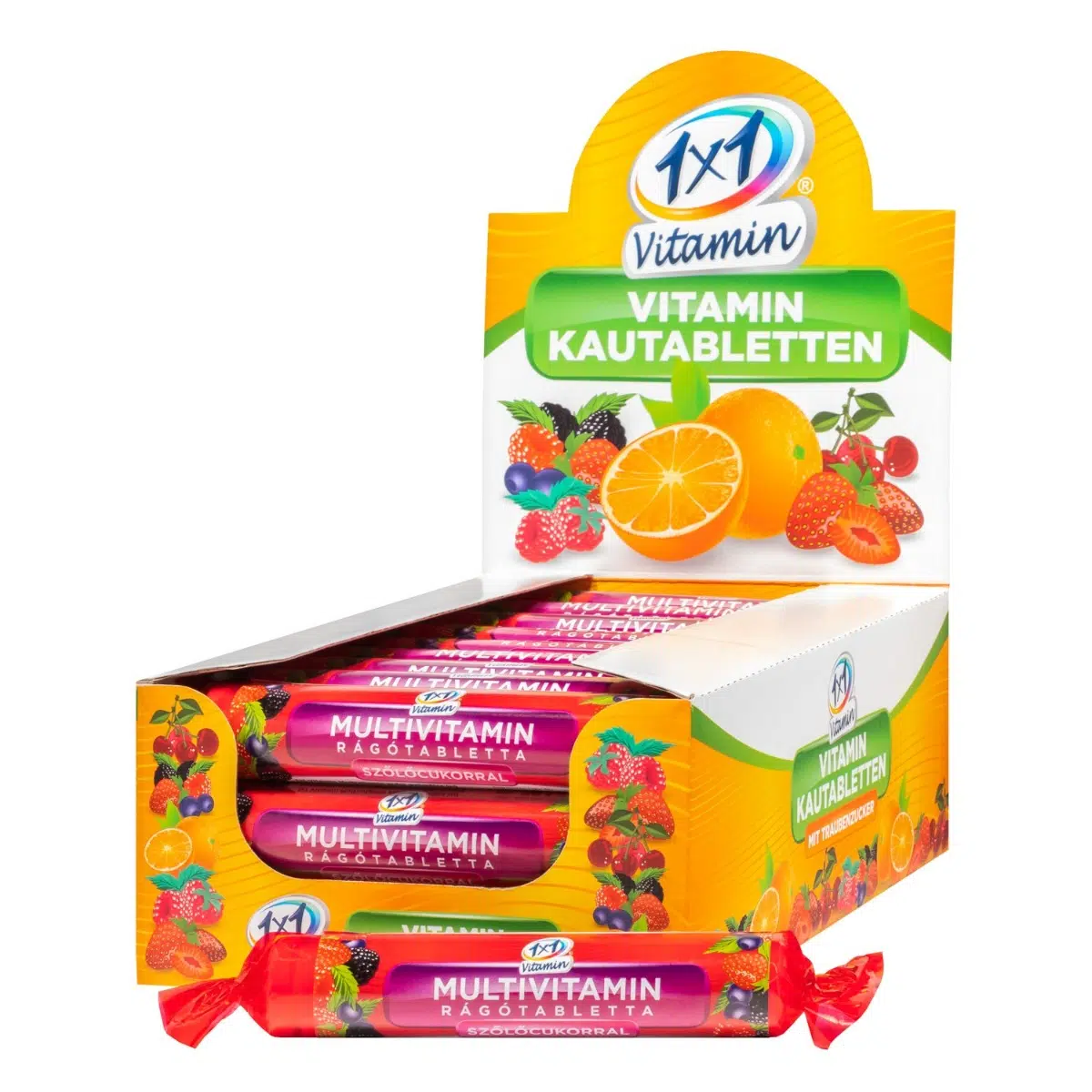 1x1 Vitamin multivitamin erdei gyümölcs szőlőcukor rágótabletta - 17db 1x1 Vitamin multivitamin erdei gyümölcs szőlőcukor rágótabletta - 17db