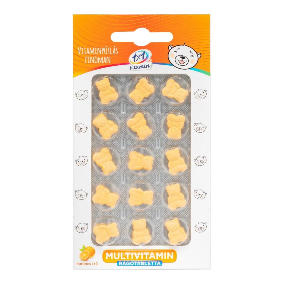 1x1 Vitamin Multivitamin narancsízű rágótabletta mackó - 15db 1x1 Vitamin Multivitamin narancsízű rágótabletta mackó - 15db
