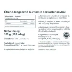 VitaKing Aszkorbinsav C-vitamin por - 160g - Image 2 VitaKing Aszkorbinsav C-vitamin por - 160g - Image 2