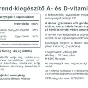 Vitaking A&D vitamin kapszula - 60 db - Image 2 Vitaking A&D vitamin kapszula - 60 db - Image 2