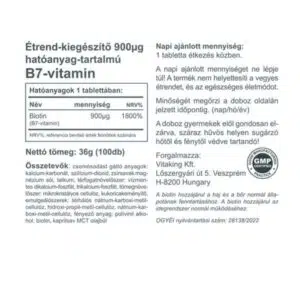Vitaking Biotin 900mcg tabletta - 100db - Image 2 Vitaking Biotin 900mcg tabletta - 100db - Image 2
