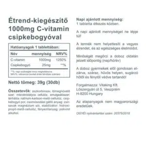 Vitaking C-vitamin 1000mg tabletta - 30db - Image 3 Vitaking C-vitamin 1000mg tabletta - 30db - Image 3