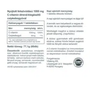 Vitaking C-vitamin 1000mg RETARD tabletta – 60db - Image 2 Vitaking C-vitamin 1000mg RETARD tabletta – 60db - Image 2