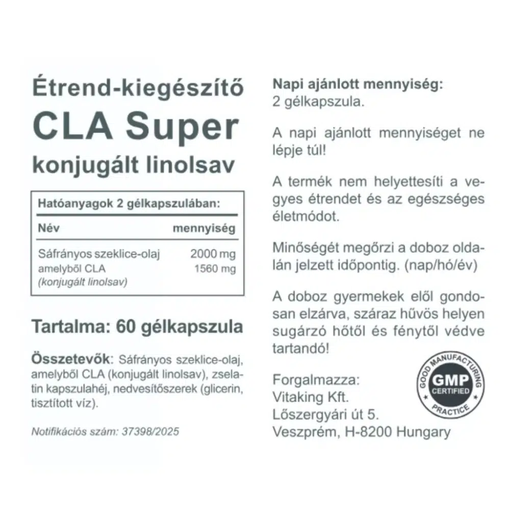 Vitaking CLA Super gélkapszula - 60 db - Image 2 Vitaking CLA Super gélkapszula - 60 db - Image 2