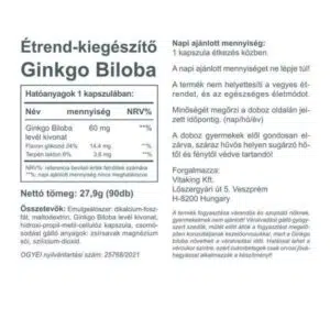 Vitaking Ginkgo Biloba 60mg kapszula - 90db - Image 2 Vitaking Ginkgo Biloba 60mg kapszula - 90db - Image 2