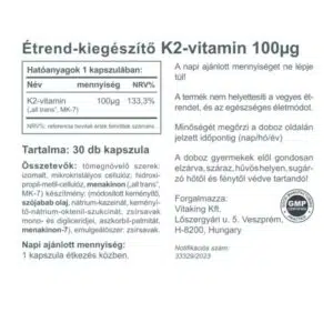 Vitaking K2-vitamin kapszula - 30db - Image 2 Vitaking K2-vitamin kapszula - 30db - Image 2