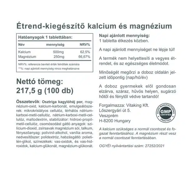 Vitaking CalMag tabletta - 100db - Image 2 Vitaking CalMag tabletta - 100db - Image 2