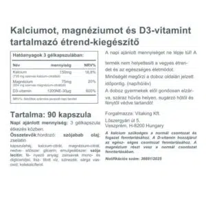 Vitaking Kalcium-citrát + Magnézium-citrát + D3-vitamin kapszula - 90db - Image 3 Vitaking Kalcium-citrát + Magnézium-citrát + D3-vitamin kapszula - 90db - Image 3