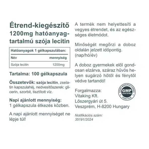 Vitaking Lecitin lágyzselatin kapszula - 100 db - Image 2 Vitaking Lecitin lágyzselatin kapszula - 100 db - Image 2