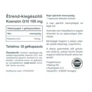 Vitaking Q10 koenzim 100mg kapszula - 30 db - Image 2 Vitaking Q10 koenzim 100mg kapszula - 30 db - Image 2