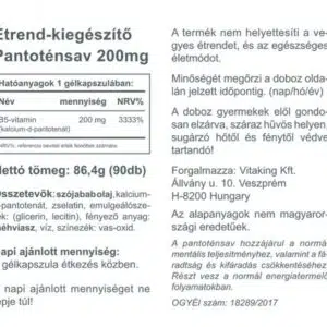 Vitaking Vitamin-B5 pantoténsav-gélkapszula - 90db - Image 2 Vitaking Vitamin-B5 pantoténsav-gélkapszula - 90db - Image 2