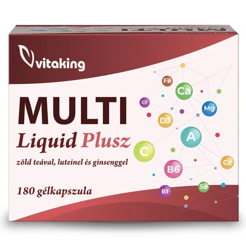 Vitaking Multi Liquid Plusz vitamin gélkapszula - 180db Vitaking Multi Liquid Plusz vitamin gélkapszula - 180db