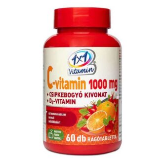 1×1 Vitamin C+D C-vitamin 1000mg D3-vitamin 500NE + csipkebogyó rágótabletta – 60db