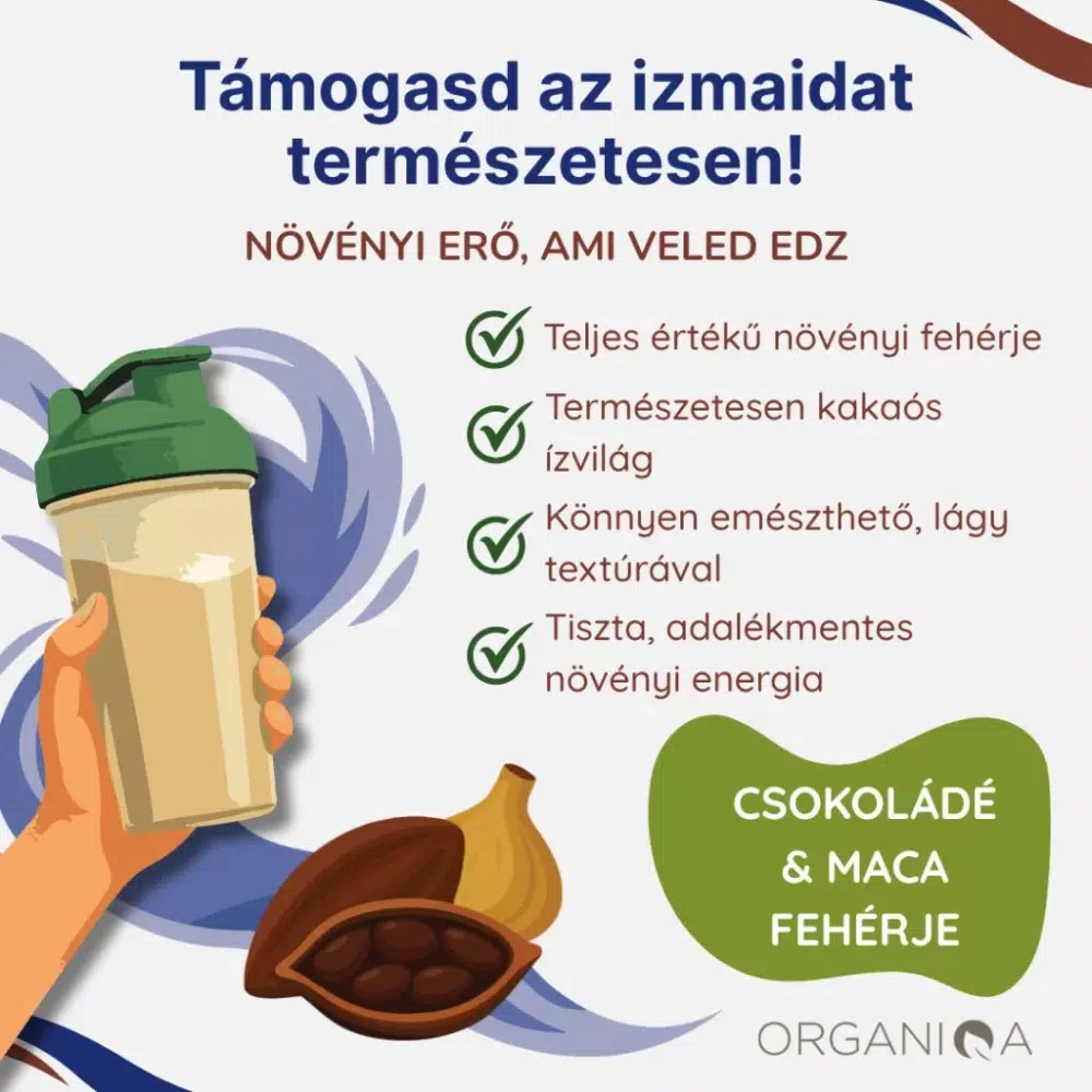 Organiqa 100% bio csokoládé-maca vegán fehérje mix - 400g - Image 3 Organiqa 100% bio csokoládé-maca vegán fehérje mix - 400g - Image 3