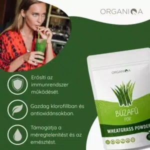 Organiqa Bio Búzafű por - 125g - Image 3 Organiqa Bio Búzafű por - 125g - Image 3