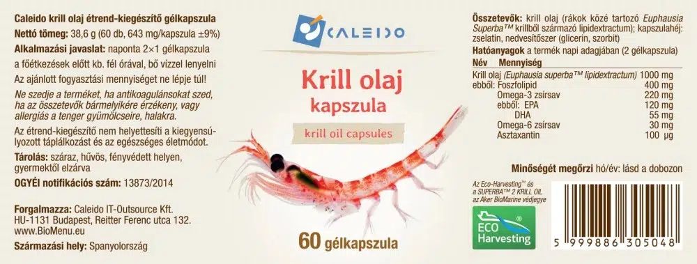 Caleido Superba krill rákolaj kapszula - 60db - Image 2 Caleido Superba krill rákolaj kapszula - 60db - Image 2
