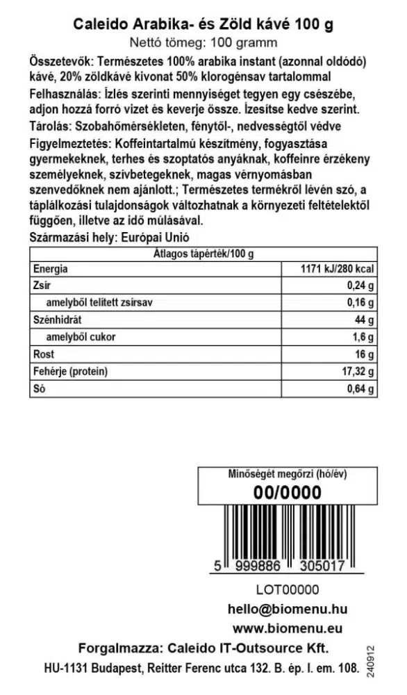 Caleido Arabica & Zöld kávé - 100g - Image 2 Caleido Arabica & Zöld kávé - 100g - Image 2