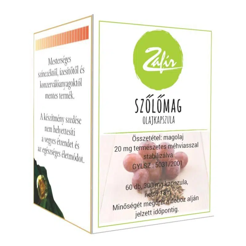 Zafir Szőlőmag olajkapszula - 60db Zafir Szőlőmag olajkapszula - 60db