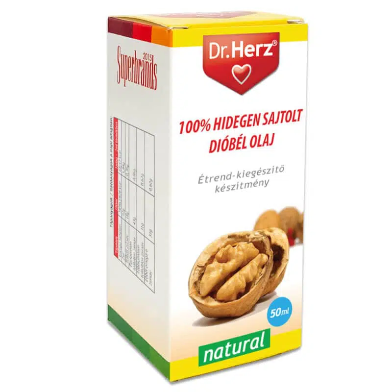 Dr. Herz Dióbél olaj 100% hidegen sajtolt - 50ml Dr. Herz Dióbél olaj 100% hidegen sajtolt - 50ml