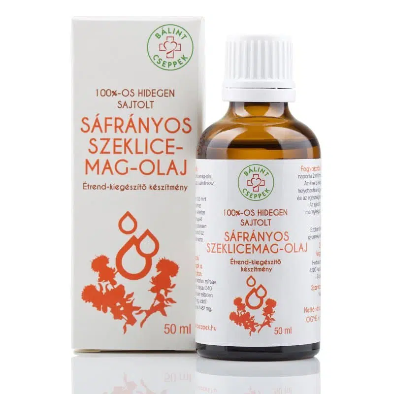 Bálint Cseppek sáfrányos szeklicemag-olaj – 50 ml Bálint Cseppek sáfrányos szeklicemag-olaj – 50 ml