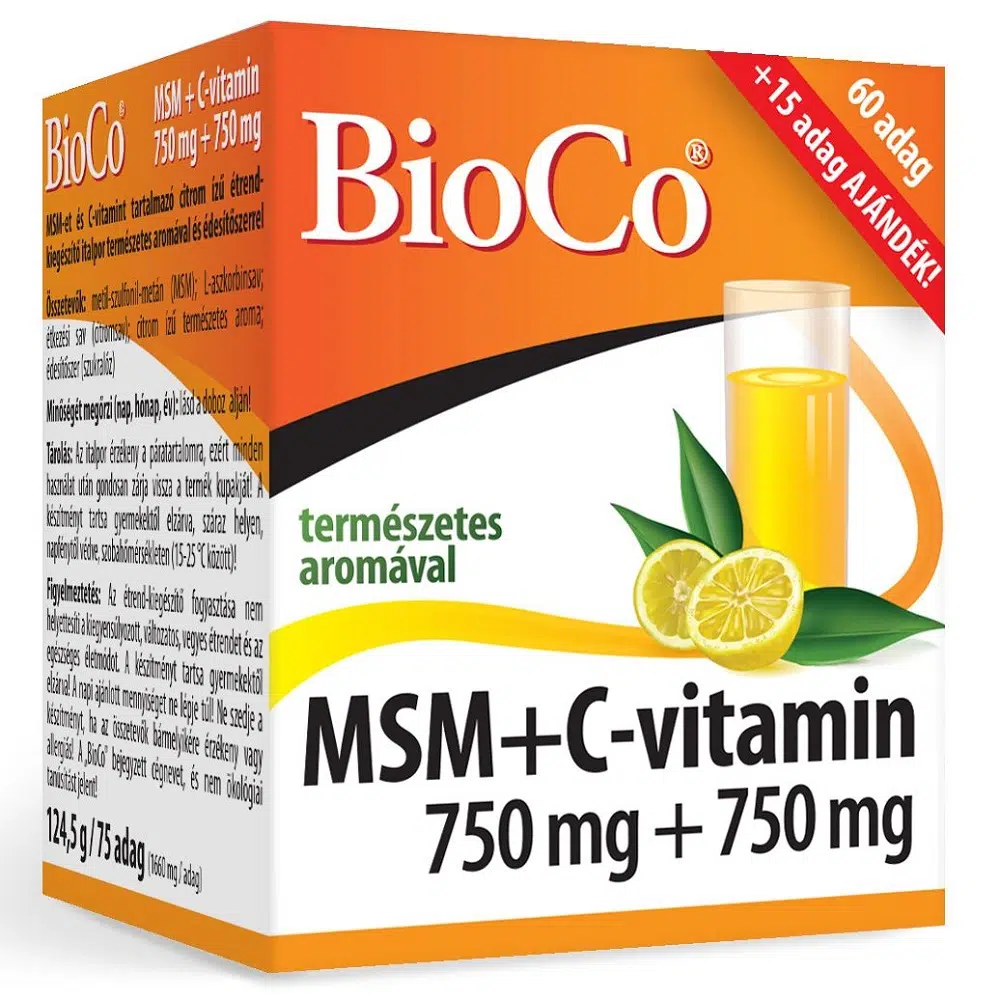 BioCo MSM+C-vitamin italpor 750mg+750mg - 75 adag BioCo MSM+C-vitamin italpor 750mg+750mg - 75 adag