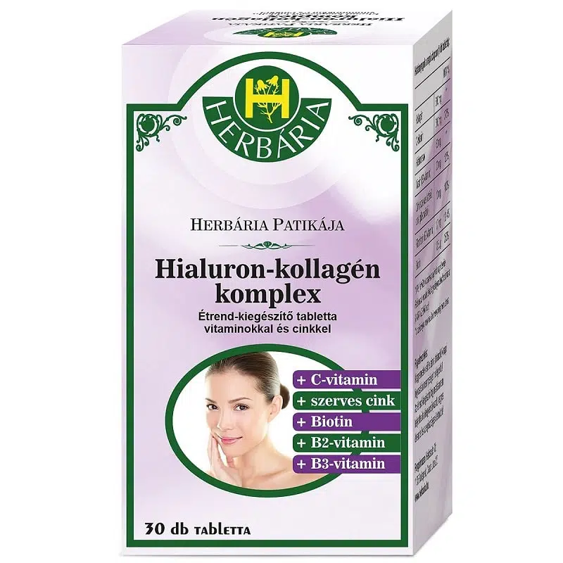 Herbária Hialuron-Kollagén komplex tabletta - 30db Herbária Hialuron-Kollagén komplex tabletta - 30db