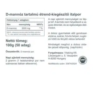 Vitaking D-Mannose por - 100g - Image 2 Vitaking D-Mannose por - 100g - Image 2
