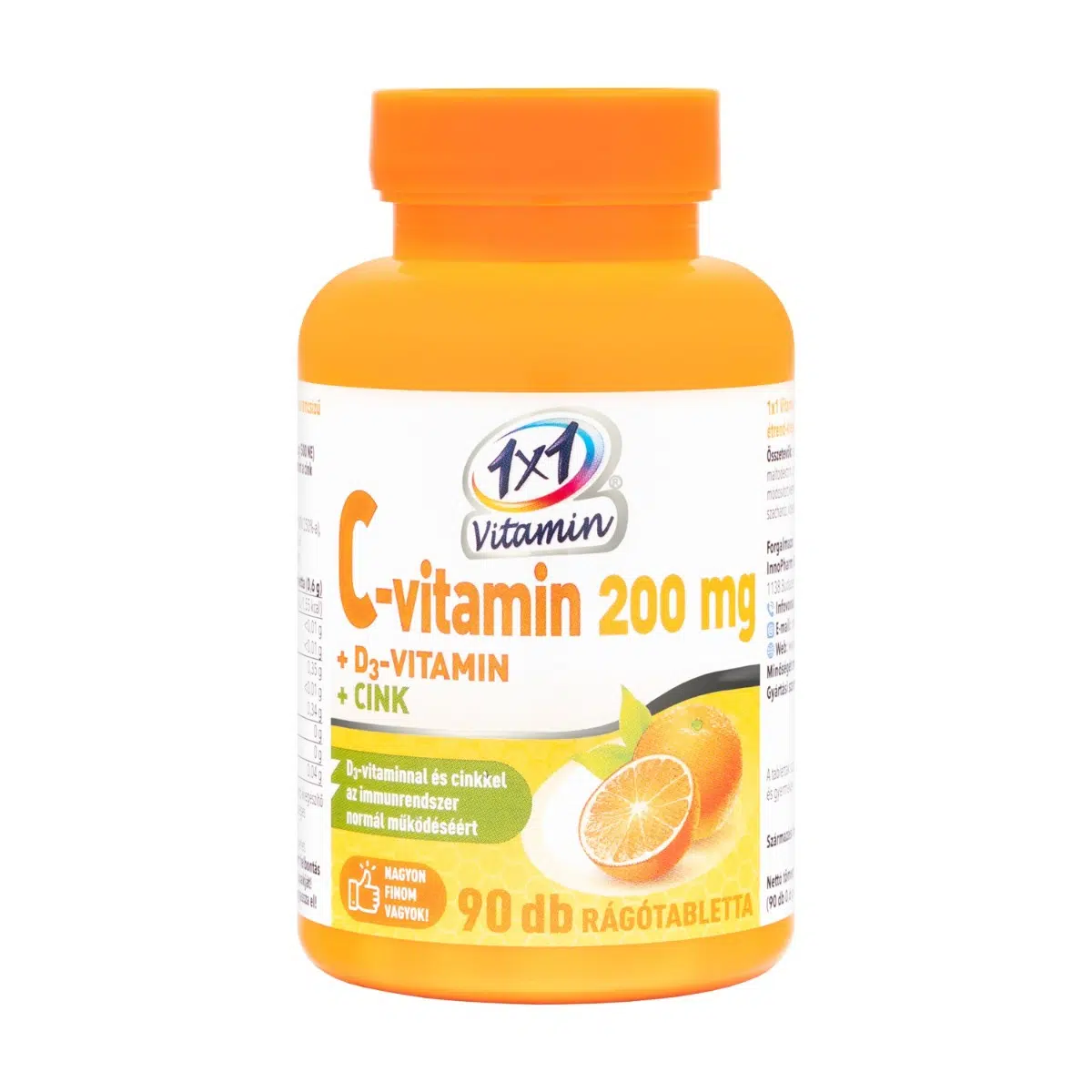 1×1 Vitamin C-vitamin + D3+Cink narancsos rágótabletta – 90db 1×1 Vitamin C-vitamin + D3+Cink narancsos rágótabletta – 90db