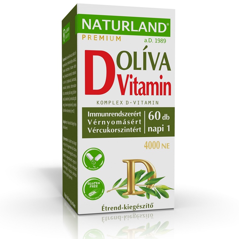 Naturland Olivalevél+D-vitamin 4000NE kapszula - 60db Naturland Olivalevél+D-vitamin 4000NE kapszula - 60db