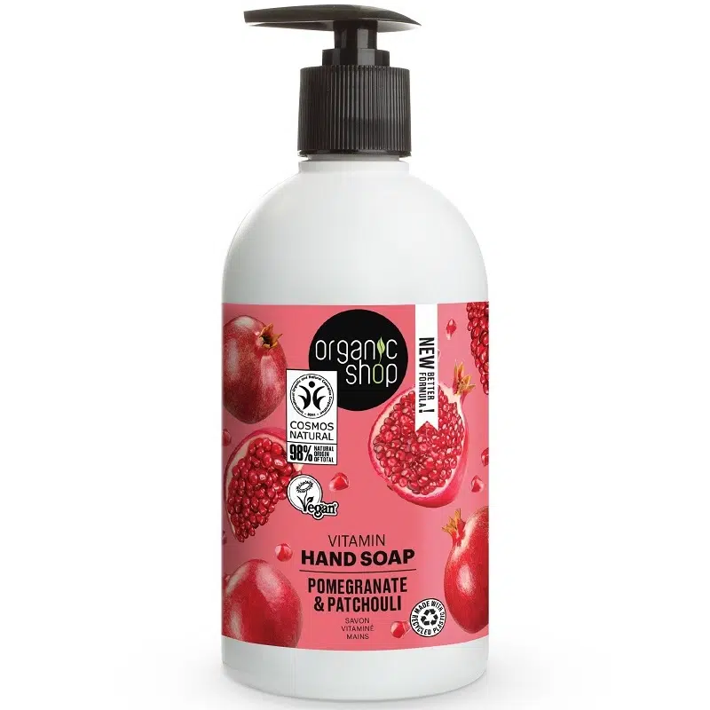 Organic Shop Vitaminos folyékony kézmosó szappan bio gránátalma kivonattal - 500ml Organic Shop Vitaminos folyékony kézmosó szappan bio gránátalma kivonattal - 500ml