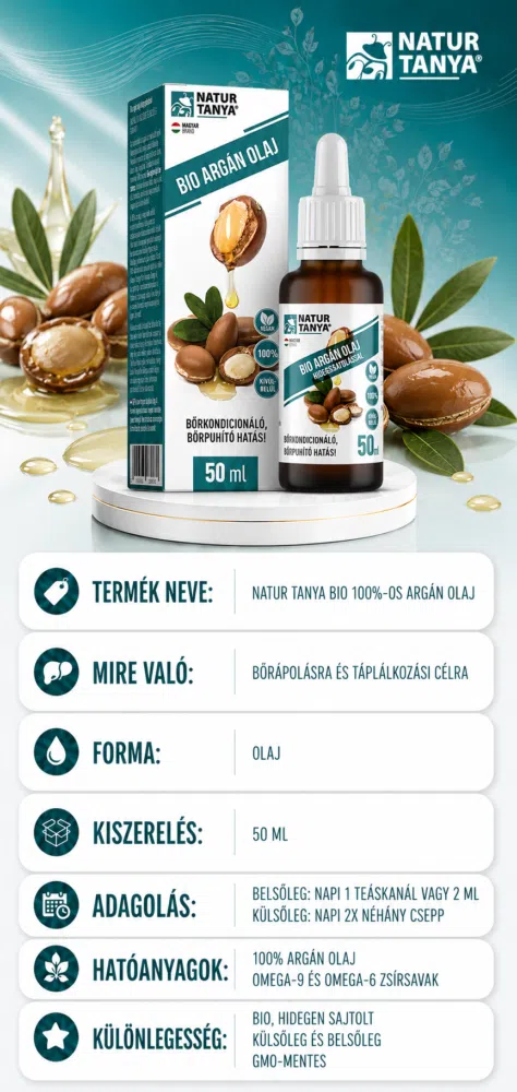Natur Tanya BIO 100%-os Argán olaj - külsőleg - belsőleg - 50ml