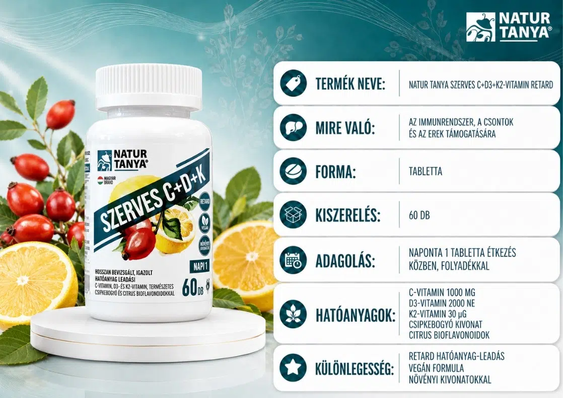 Natur Tanya Szerves C+D+K2 vitamin