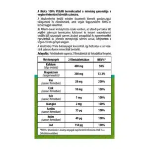 BioCo 100% VEGAN Alga Kalcium & Tengeri Magnézium filmtabletta - 60db - Image 2 BioCo 100% VEGAN Alga Kalcium & Tengeri Magnézium filmtabletta - 60db - Image 2