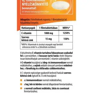 BioCo C+Cink RETARD C-vitamin 1000 mg + szerves cink CSALÁDI CSOMAG - 100db - Image 2 BioCo C+Cink RETARD C-vitamin 1000 mg + szerves cink CSALÁDI CSOMAG - 100db - Image 2