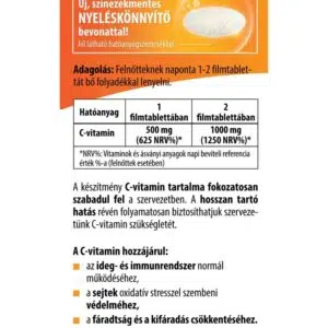 BioCo Csipkebogyós RETARD C-vitamin 500mg Családi csomag - 100db - Image 2 BioCo Csipkebogyós RETARD C-vitamin 500mg Családi csomag - 100db - Image 2