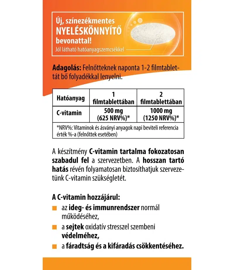 BioCo Csipkebogyós RETARD C-vitamin 500mg Családi csomag - 100db - Image 2 BioCo Csipkebogyós RETARD C-vitamin 500mg Családi csomag - 100db - Image 2