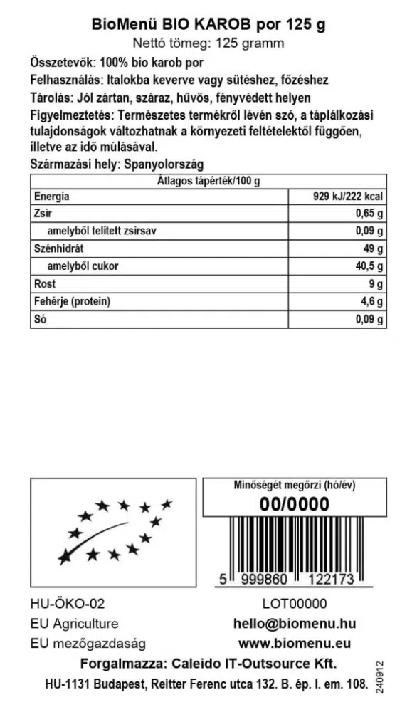 Biomenü Bio Karob por - 125g - Image 2 Biomenü Bio Karob por - 125g - Image 2