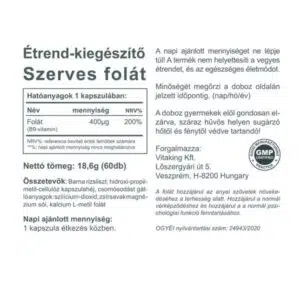 Vitaking Folate 400mcg kapszula - 60db - Image 3 Vitaking Folate 400mcg kapszula - 60db - Image 3