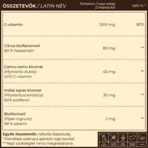 Myrobalan Vita-C 1500mg gyógynövény kivonatokkal - 60db - Image 2