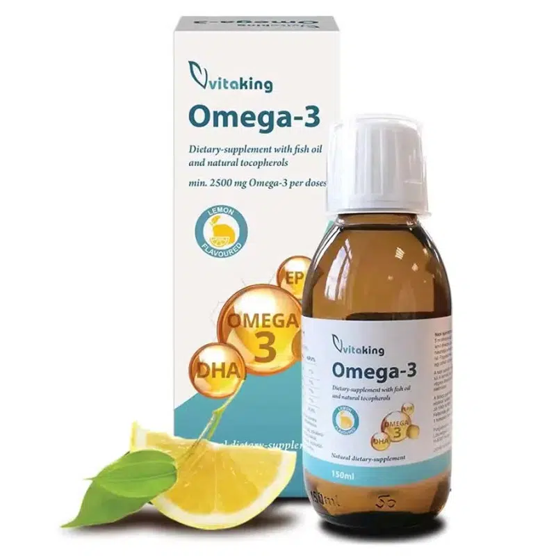 Vitaking Omega-3 citrom ízű halolaj csepp - 150ml Vitaking Omega-3 citrom ízű halolaj csepp - 150ml