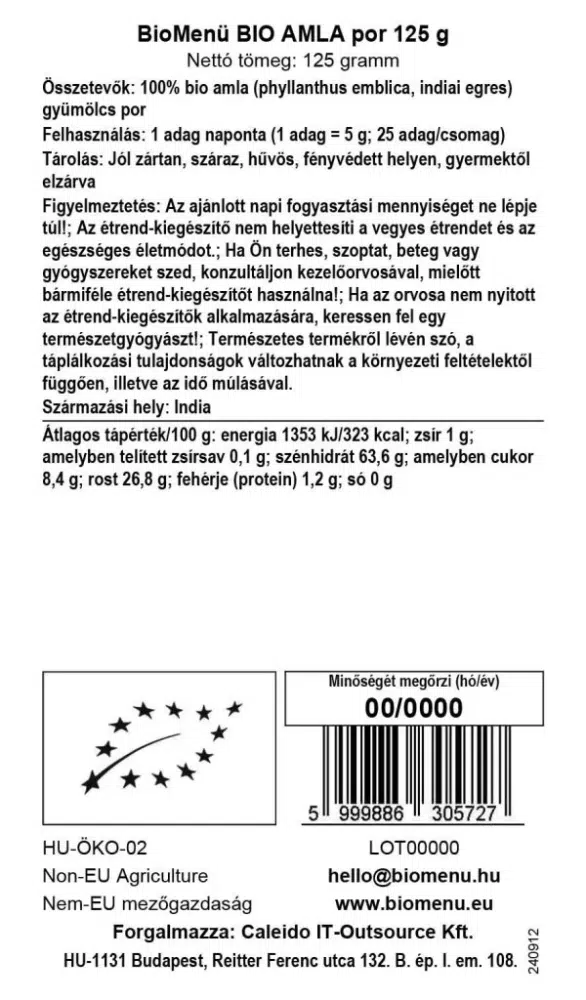Biomenü Bio amla por - 125g - Image 2 Biomenü Bio amla por - 125g - Image 2